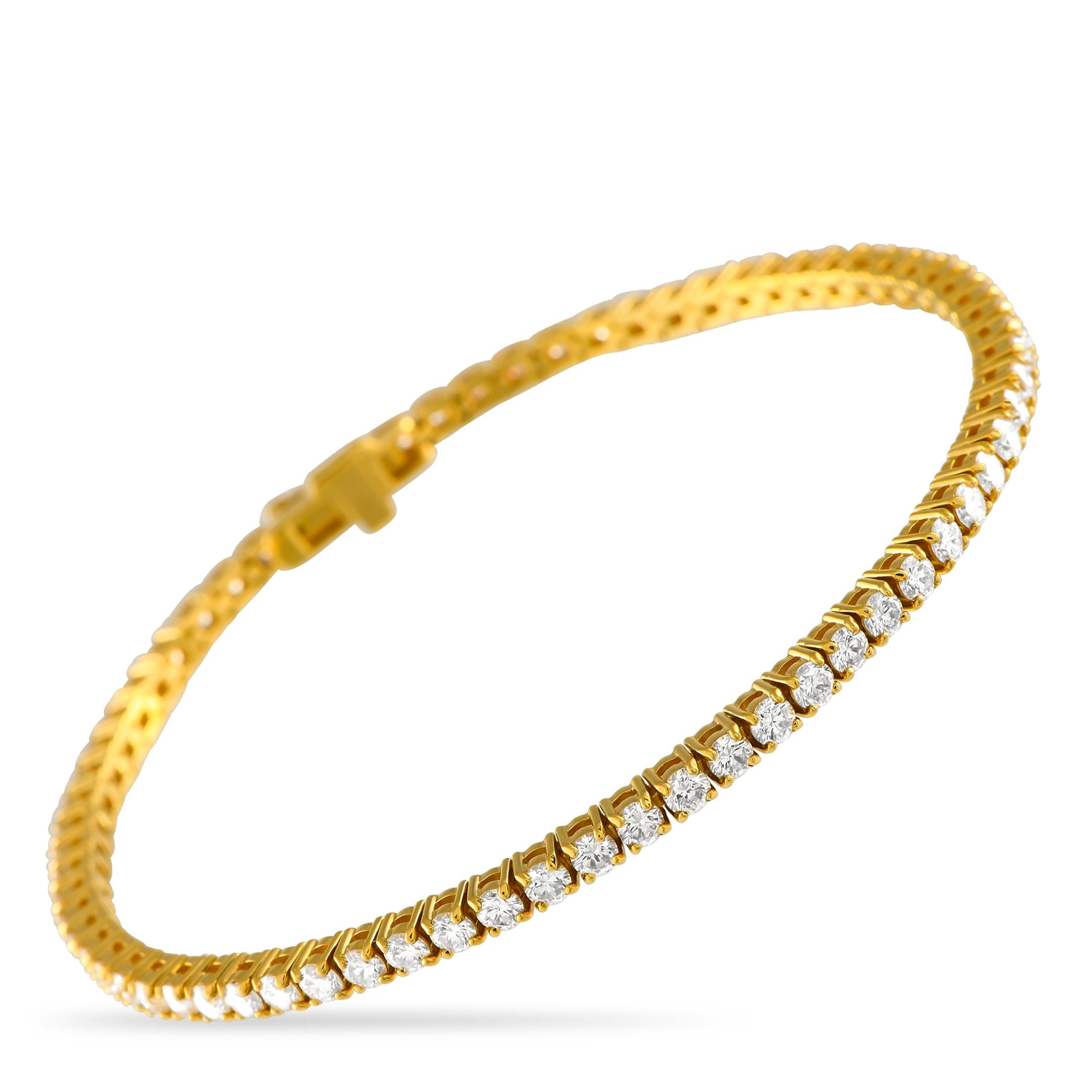 Exclusive 14K Yellow Gold 4.40ct Lab-Grown Diamond Tennis Bracelet MF04-041725 – This luxurious tennis bracelet will add time