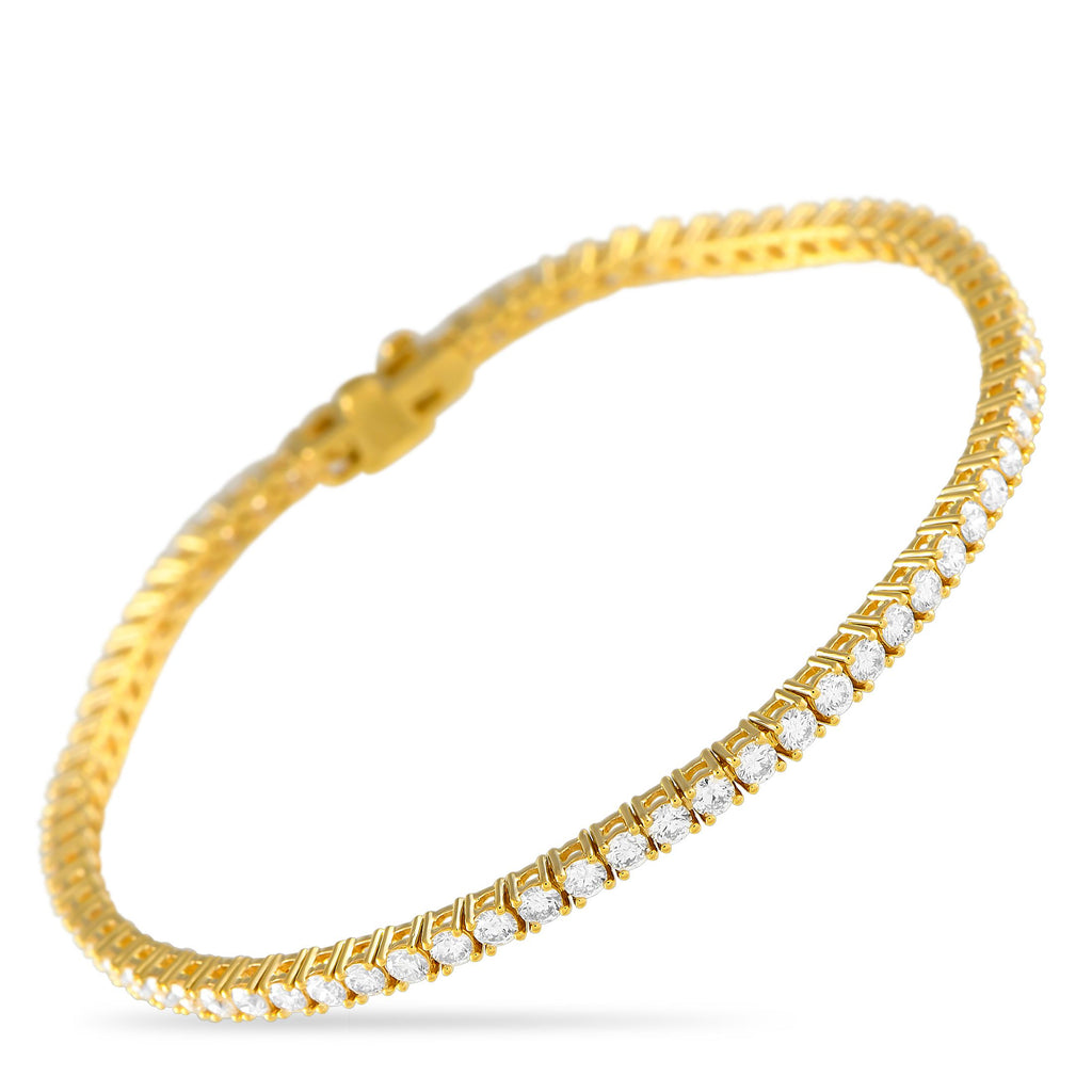 Exclusive 14K Yellow Gold 3.05ct Lab-Grown Diamond Tennis Bracelet MF13-041725 – A series of brilliant Lab Grown Diamonds tot