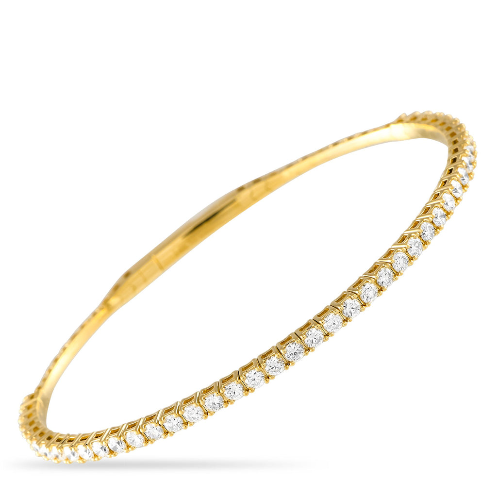 Exclusive 14K Yellow Gold 1.90ct Lab-Grown Diamond Bracelet MF14-041725 – This luxury bangle bracelet is effortless and elega