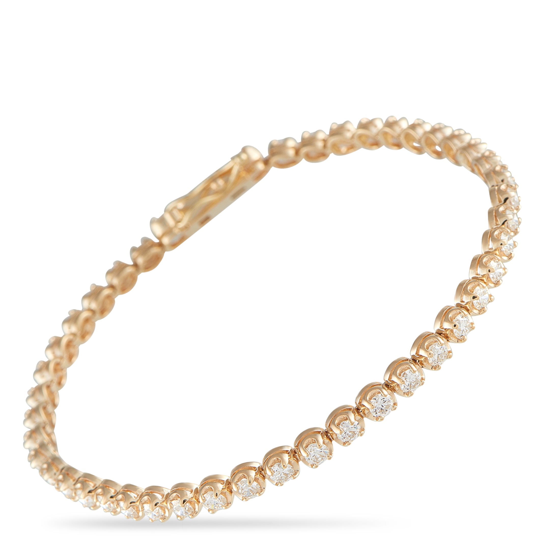 14K Yellow Gold 3.40ct Lab-Grown Diamond Tennis Bracelet