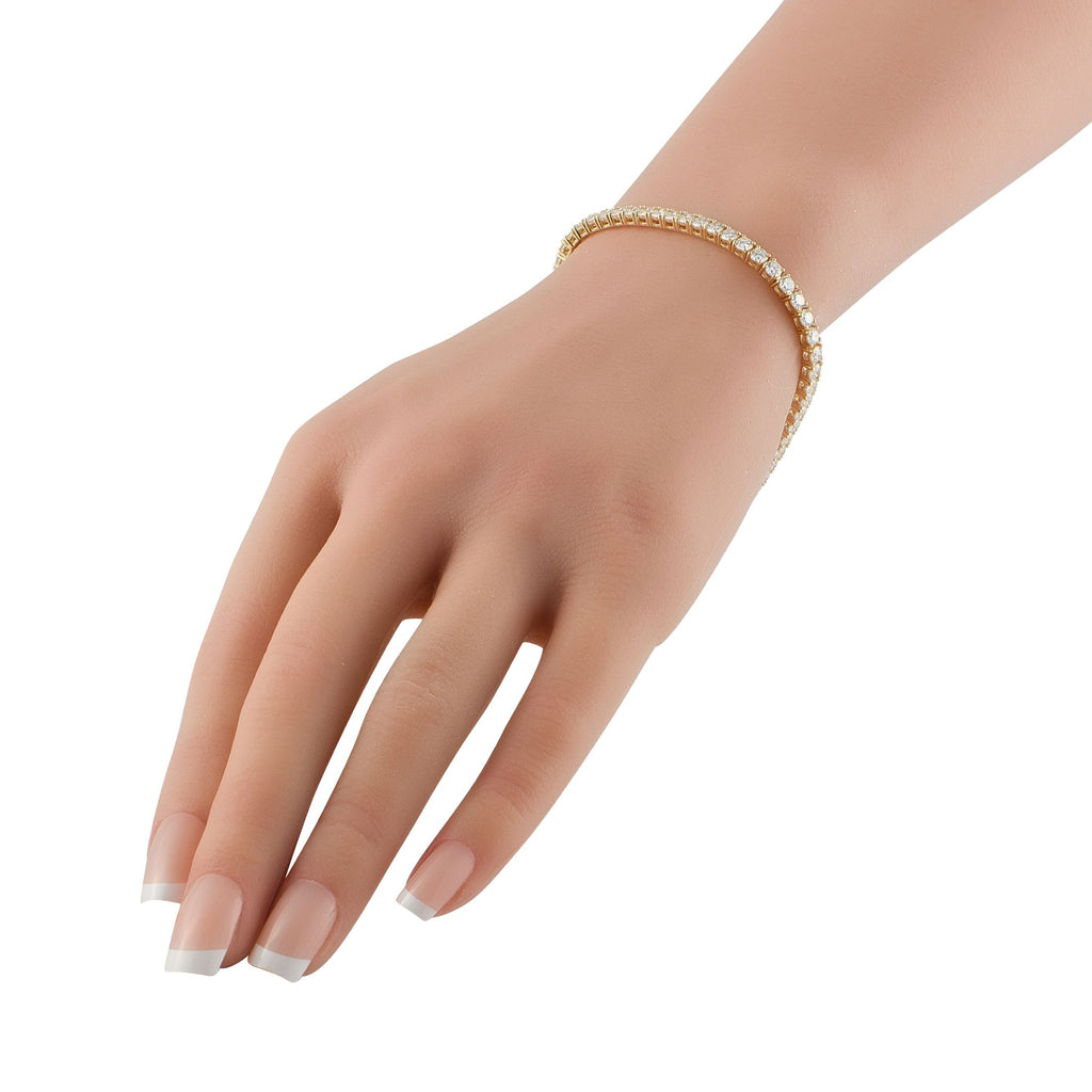 Exclusive 14K Yellow Gold 6.15ct Lab-Grown Diamond Tennis Bracelet
