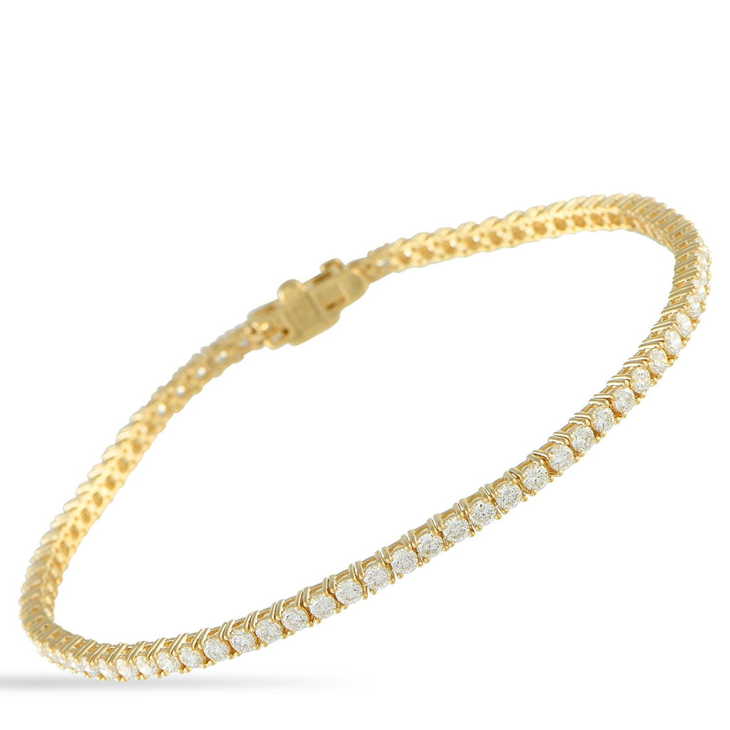 Exclusive 14K Yellow Gold 2.75ct Lab-Grown Diamond Tennis Bracelet LG07-091025 – Fashioned in 14K yellow gold, this Exclusive