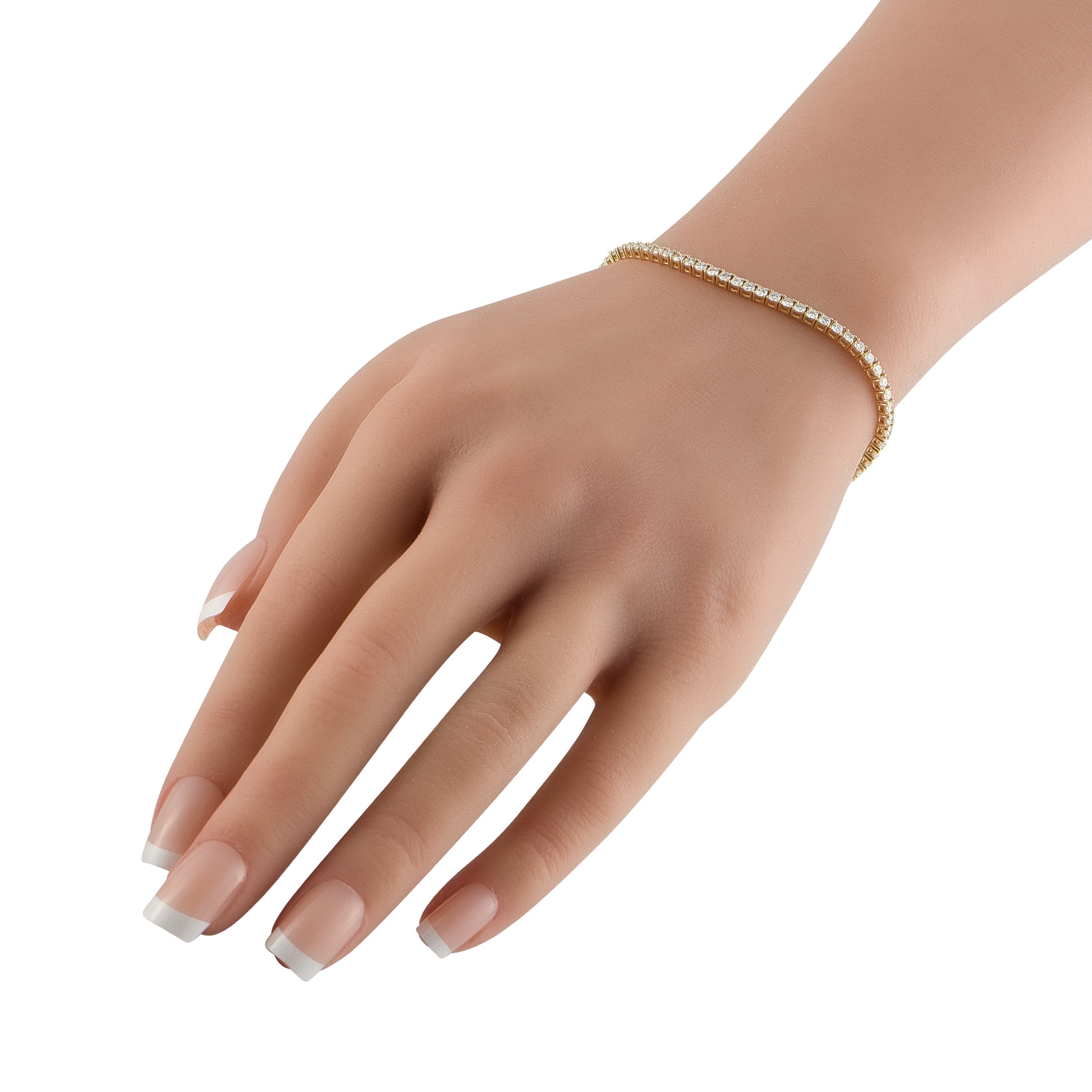 14K Yellow Gold 2.75ct Lab-Grown Diamond Tennis Bracelet