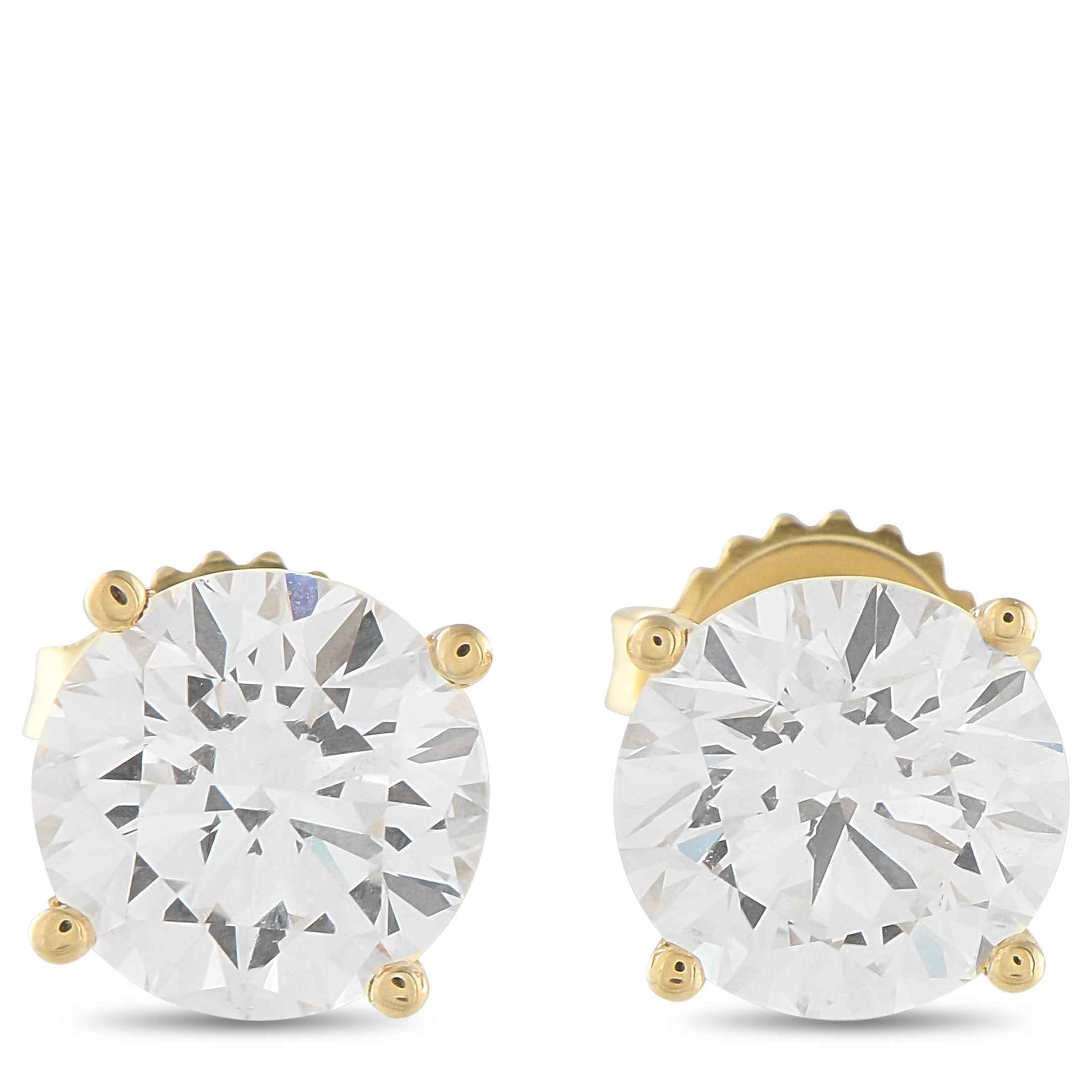 14K Yellow Gold 4.10 ct Lab-Grown Diamond Stud Earrings