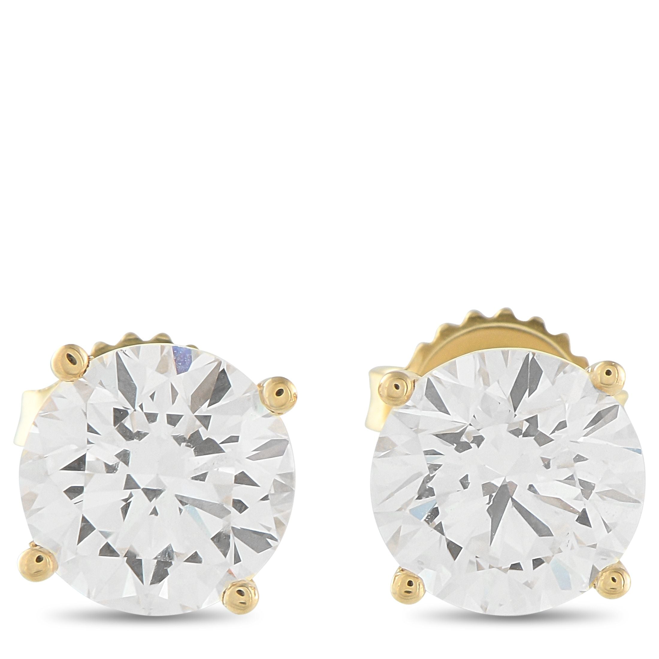 Exclusive 14K Yellow Gold 4.10 ct Lab-Grown Diamond Stud Earrings LG01-091125 – If you’ve been waiting for a stud that feels 