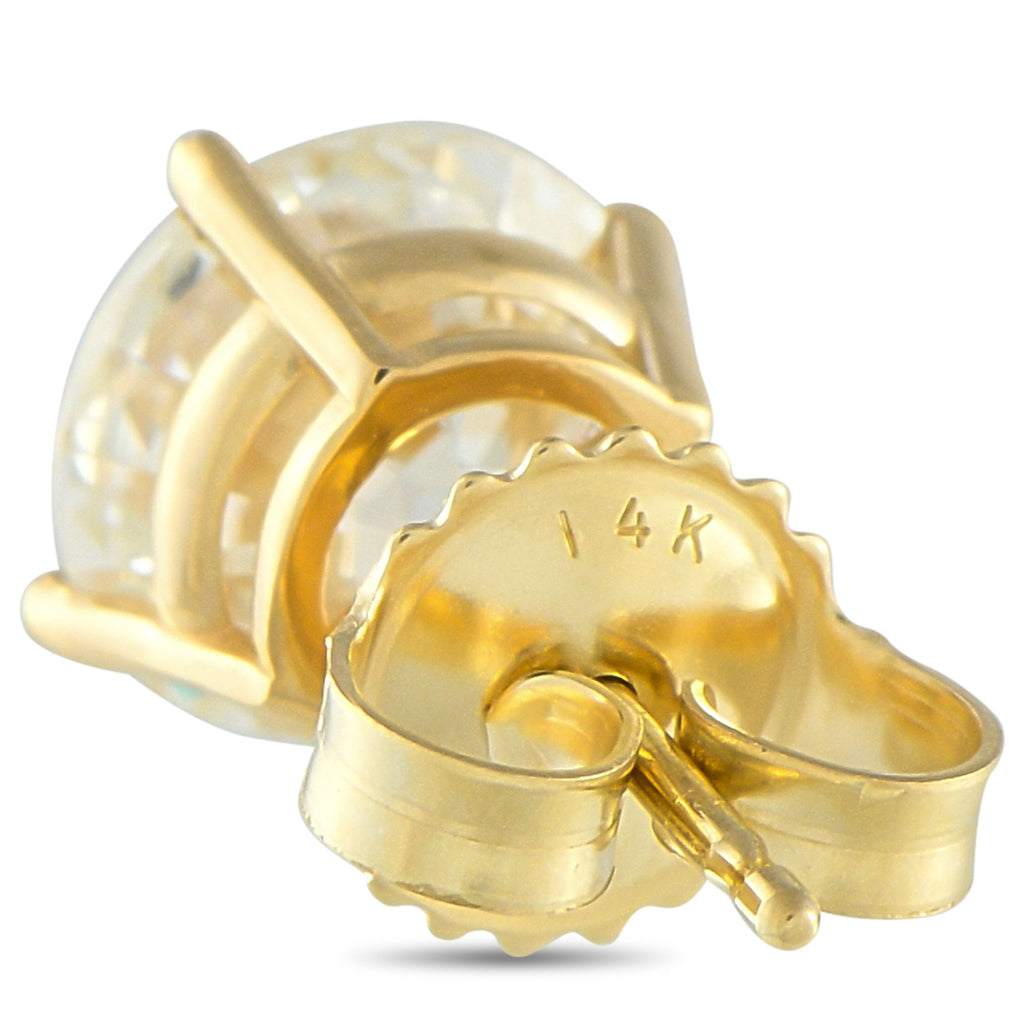 Exclusive 14K Yellow Gold 3.10ct Lab-Grown Diamond Stud Earrings