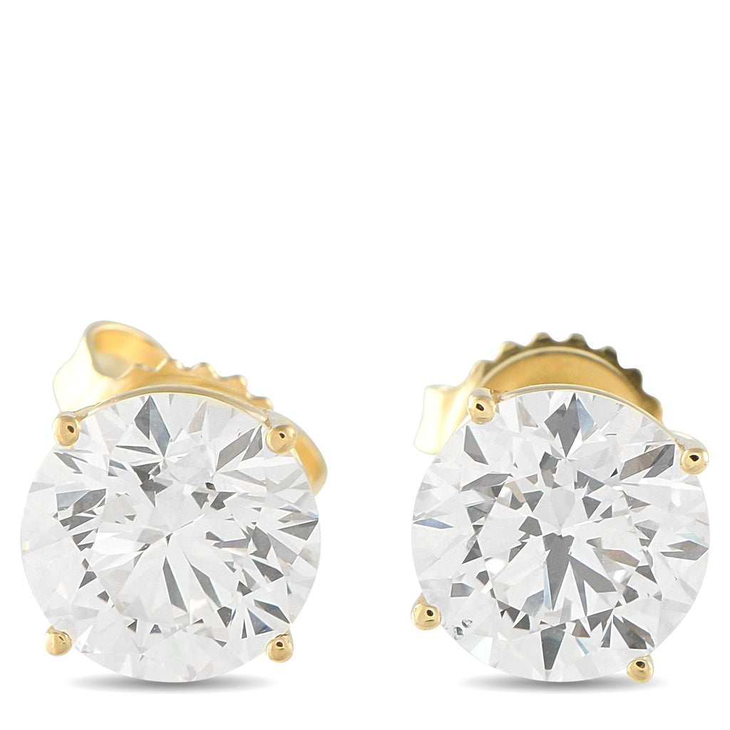Exclusive 14K Yellow Gold 4.05ct Lab-Grown Diamond Stud Earrings LG15-091125 – At just under half an inch, these lab-grown di