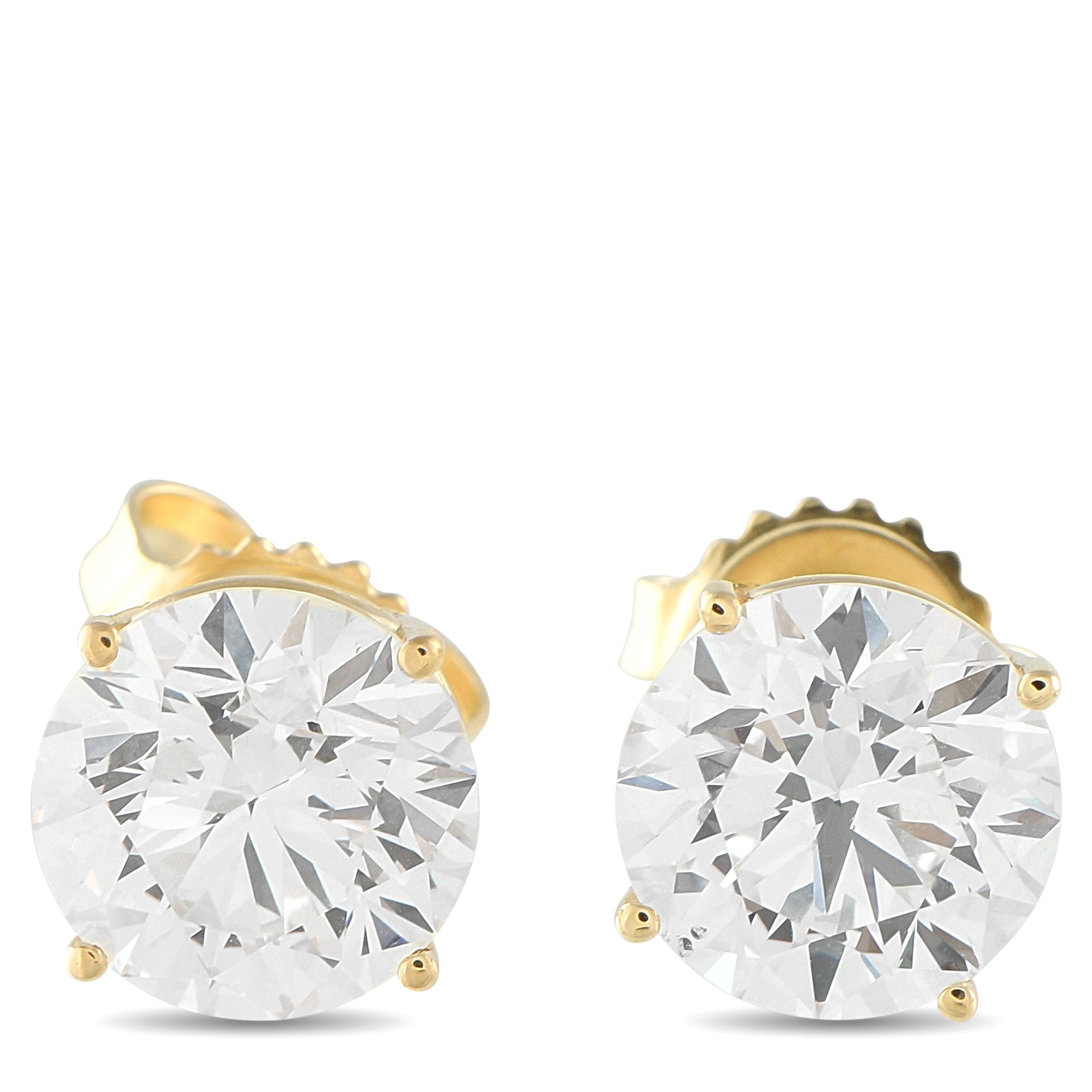 Exclusive 14K Yellow Gold 4.05ct Lab-Grown Diamond Stud Earrings LG15-091125 – At just under half an inch, these lab-grown di