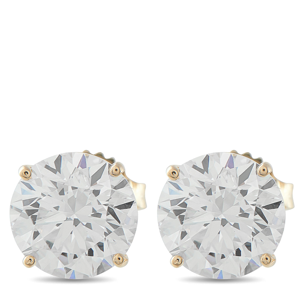 14K Yellow Gold 5.0ct Lab-Grown Diamond Stud Earrings