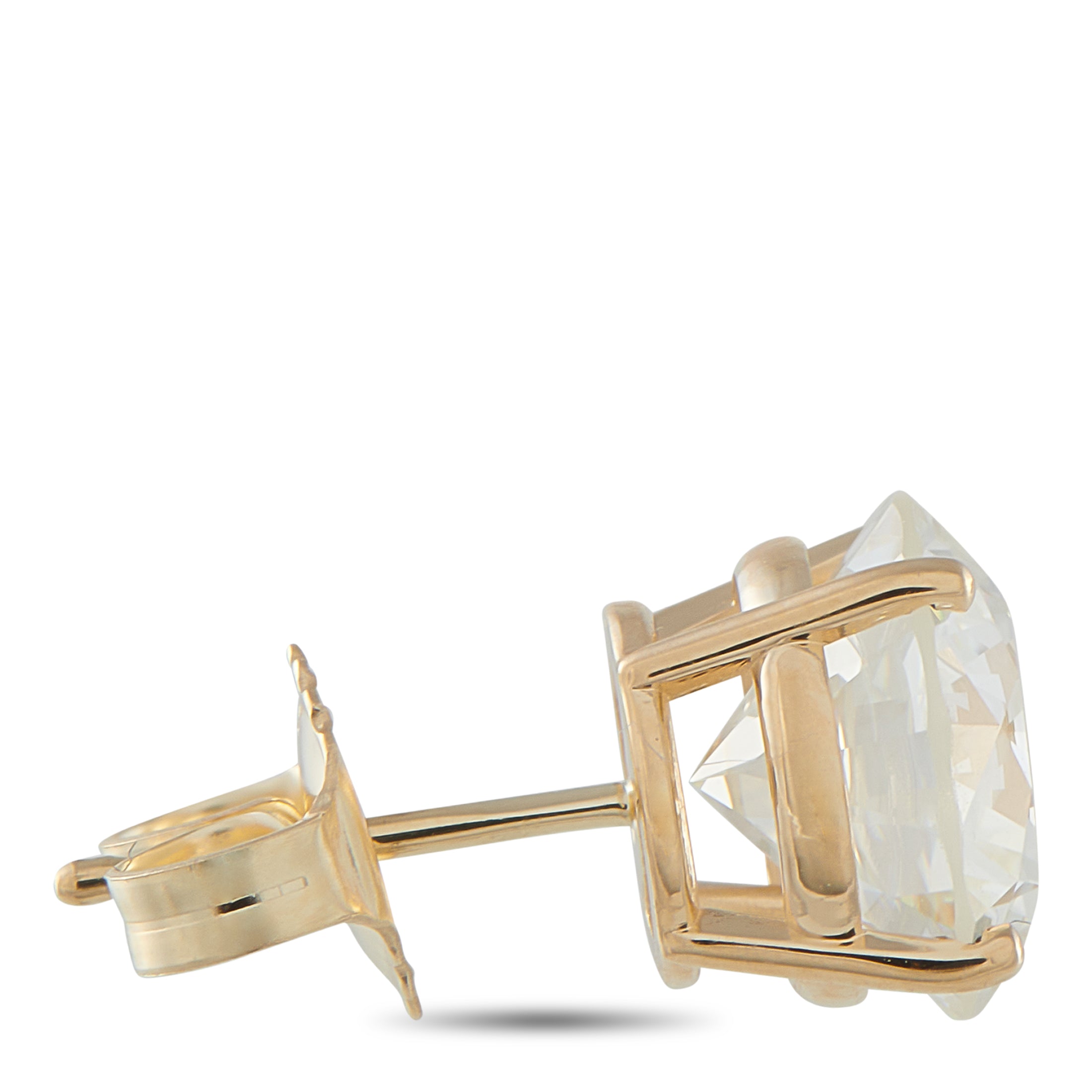 14K Yellow Gold 5.0ct Lab-Grown Diamond Stud Earrings