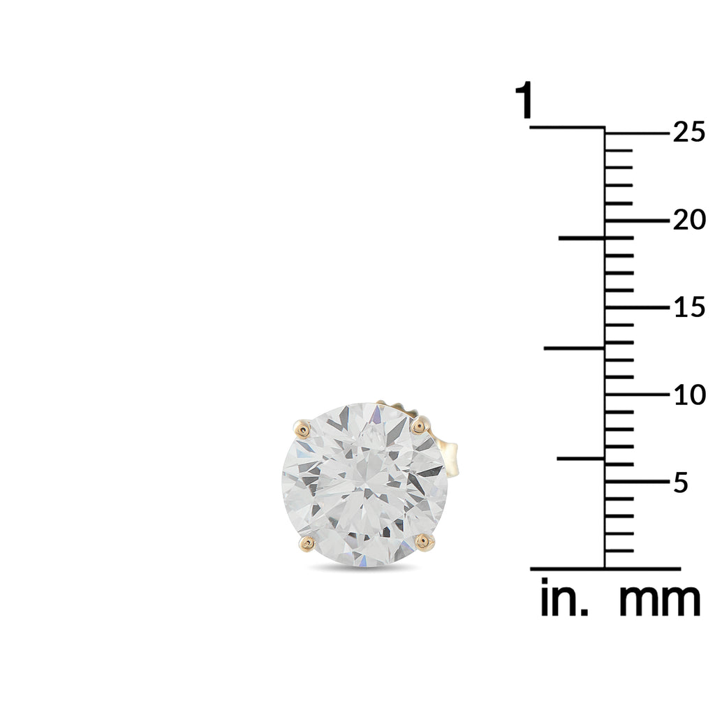 14K Yellow Gold 5.0ct Lab-Grown Diamond Stud Earrings
