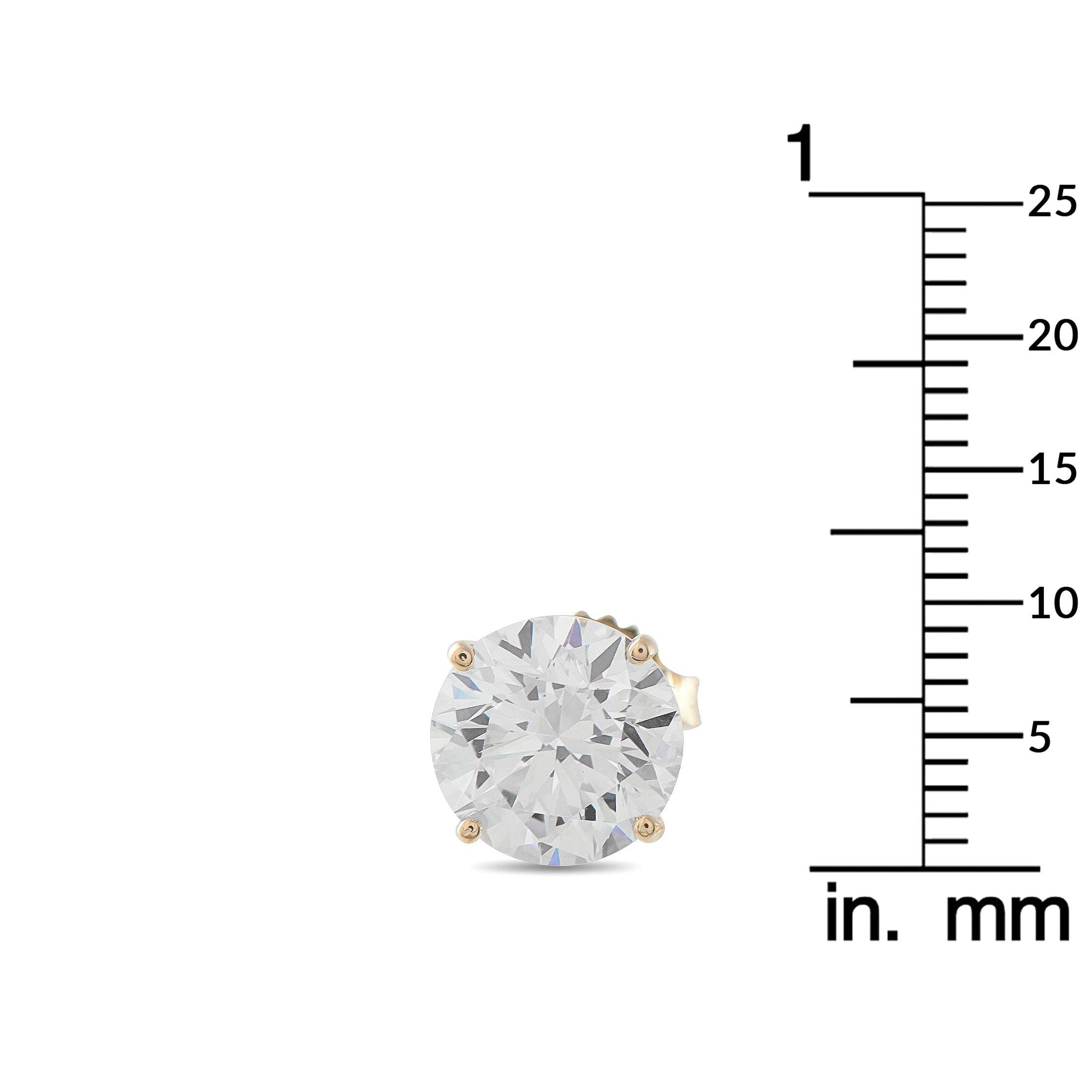14K Yellow Gold 5.0ct Lab-Grown Diamond Stud Earrings