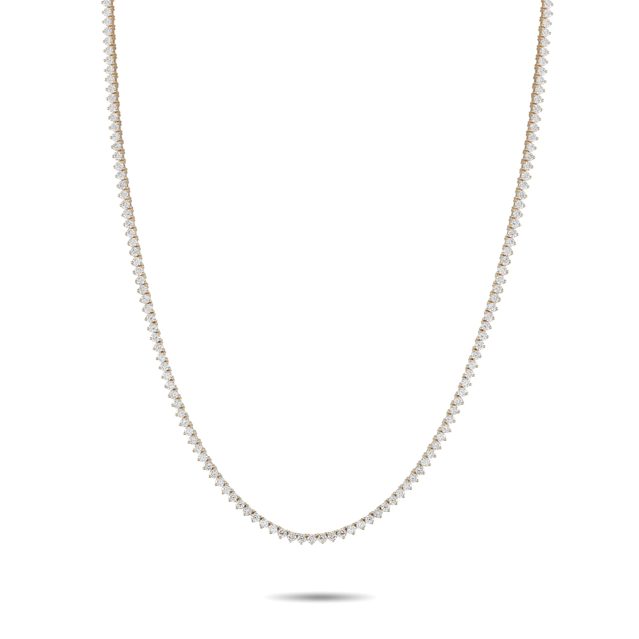 Exclusive 14K Yellow Gold 7.25ct Lab-Grown Diamond Tennis Necklace – Add a touch of timeless elegance to any ensemble with th