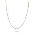Gold tennis necklace with round brilliant diamonds in a continuous line