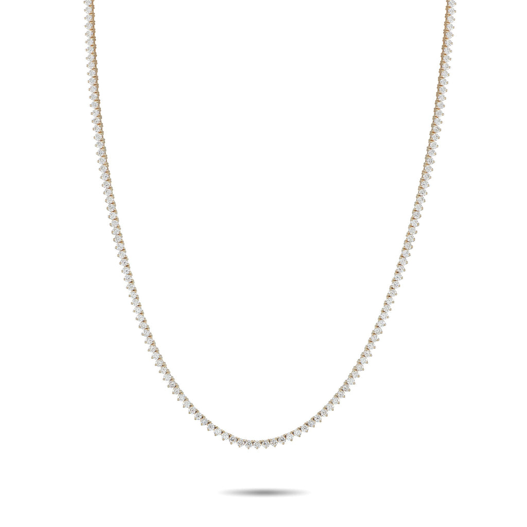 Exclusive 14K Yellow Gold 7.25ct Lab-Grown Diamond Tennis Necklace MF18-072225 – Add a touch of timeless elegance to any ense