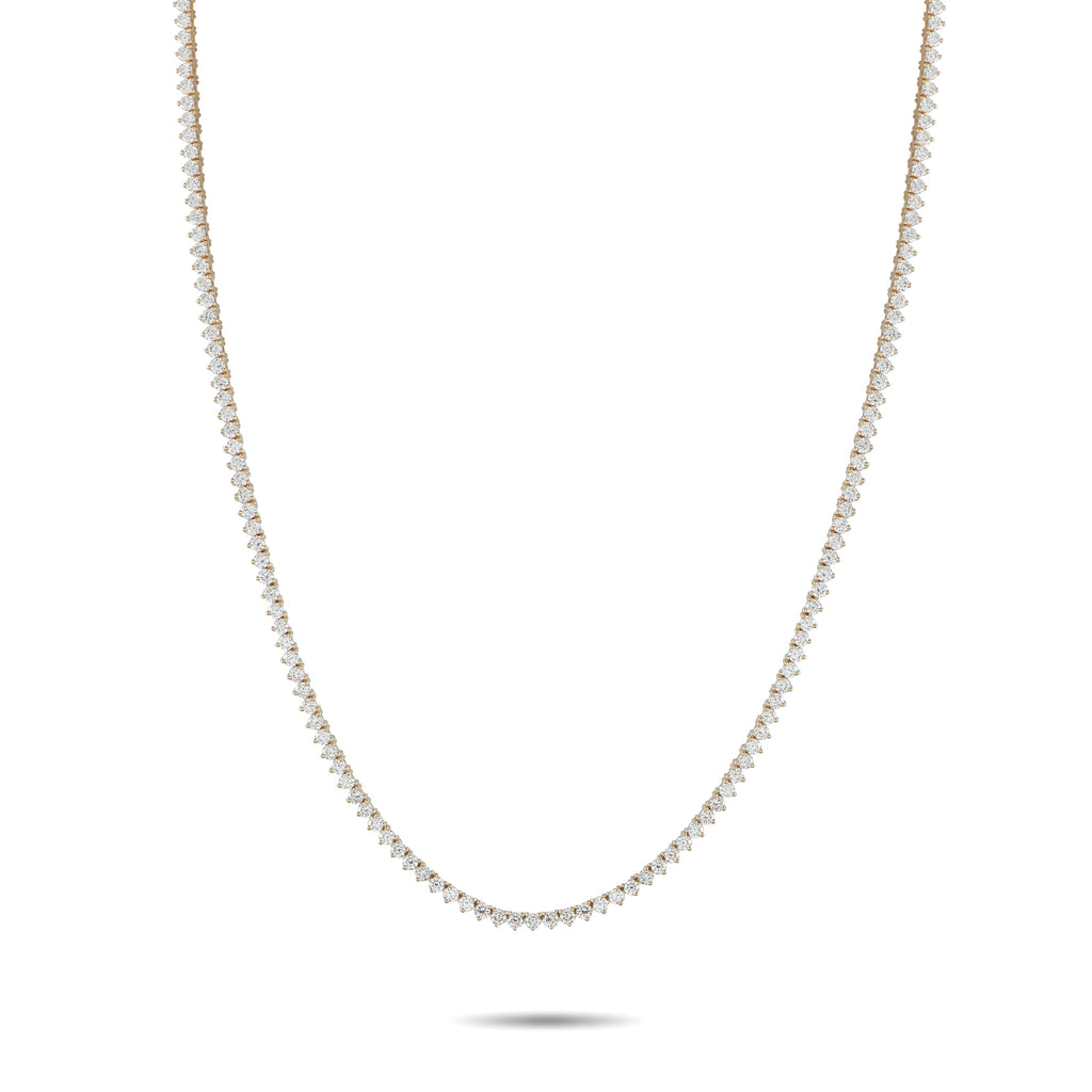 14K Yellow Gold 7.25ct Lab-Grown Diamond Tennis Necklace