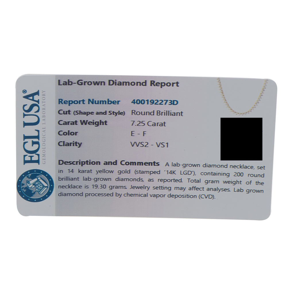 Exclusive 14K Yellow Gold 7.25ct Lab-Grown Diamond Tennis Necklace