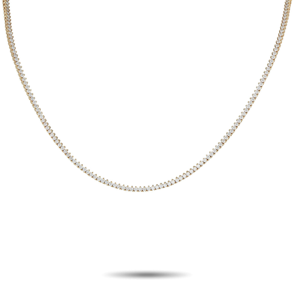 Exclusive 14K Yellow Gold 5.16ct Lab-Grown Diamond Tennis Necklace MF22-072225 – Add a touch of luxury to any outfit or occas
