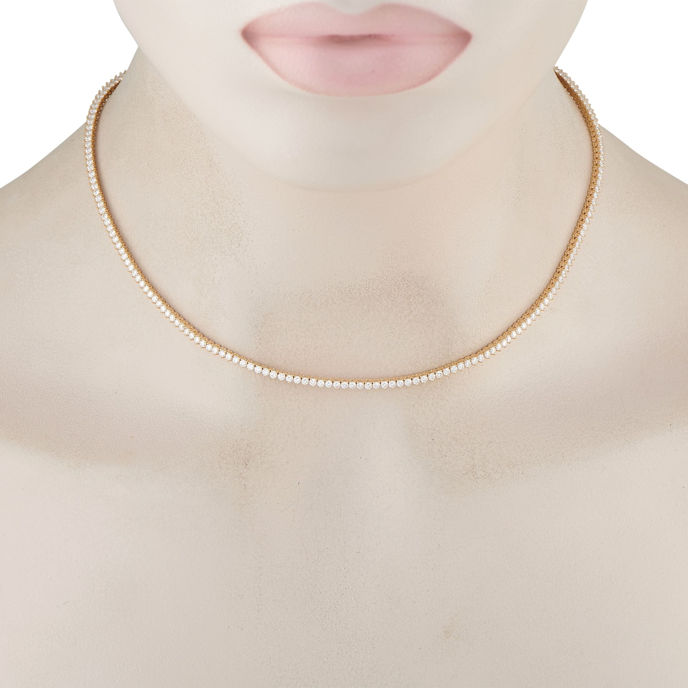 Exclusive 14K Yellow Gold 5.16ct Lab-Grown Diamond Tennis Necklace