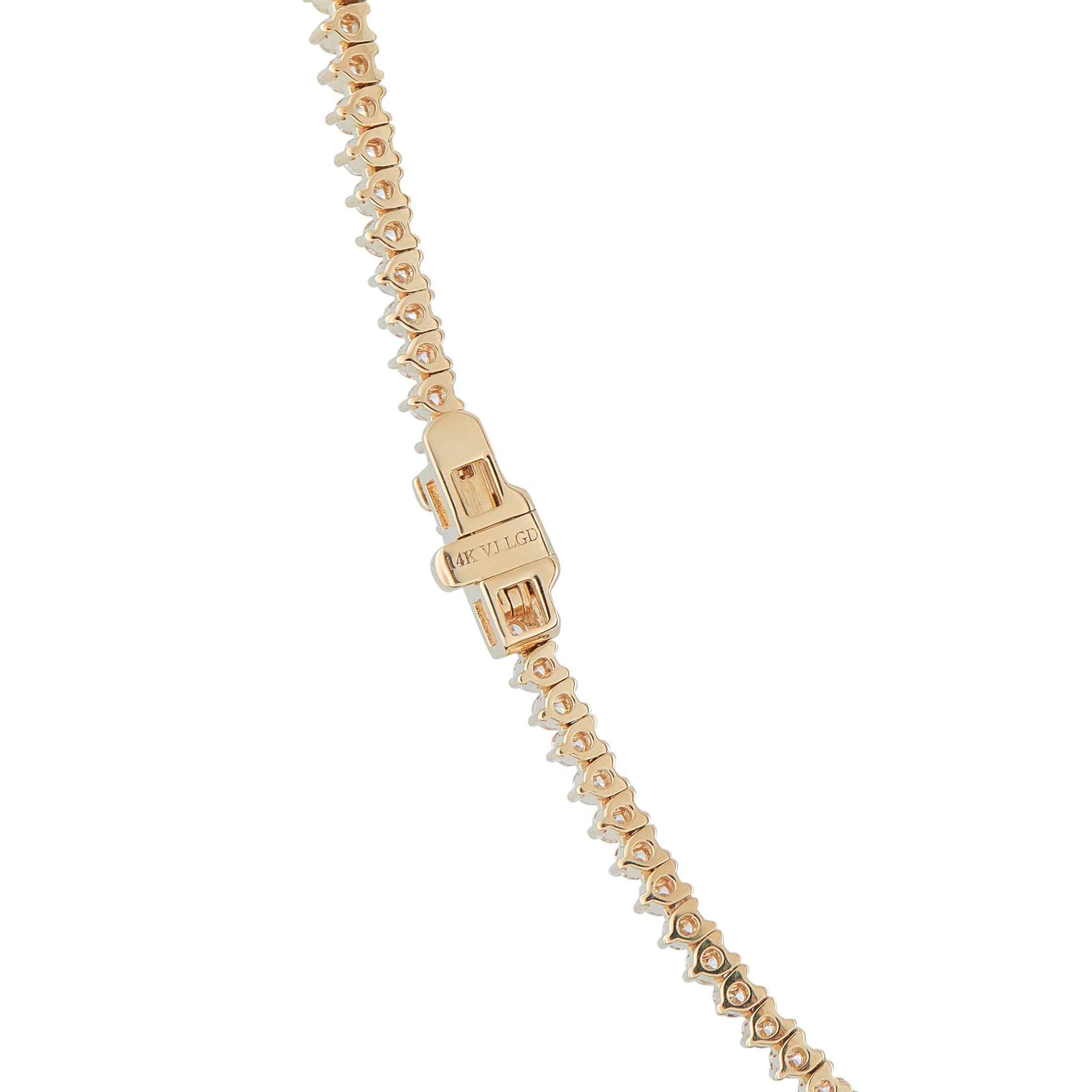 Exclusive 14K Yellow Gold 5.16ct Lab-Grown Diamond Tennis Necklace