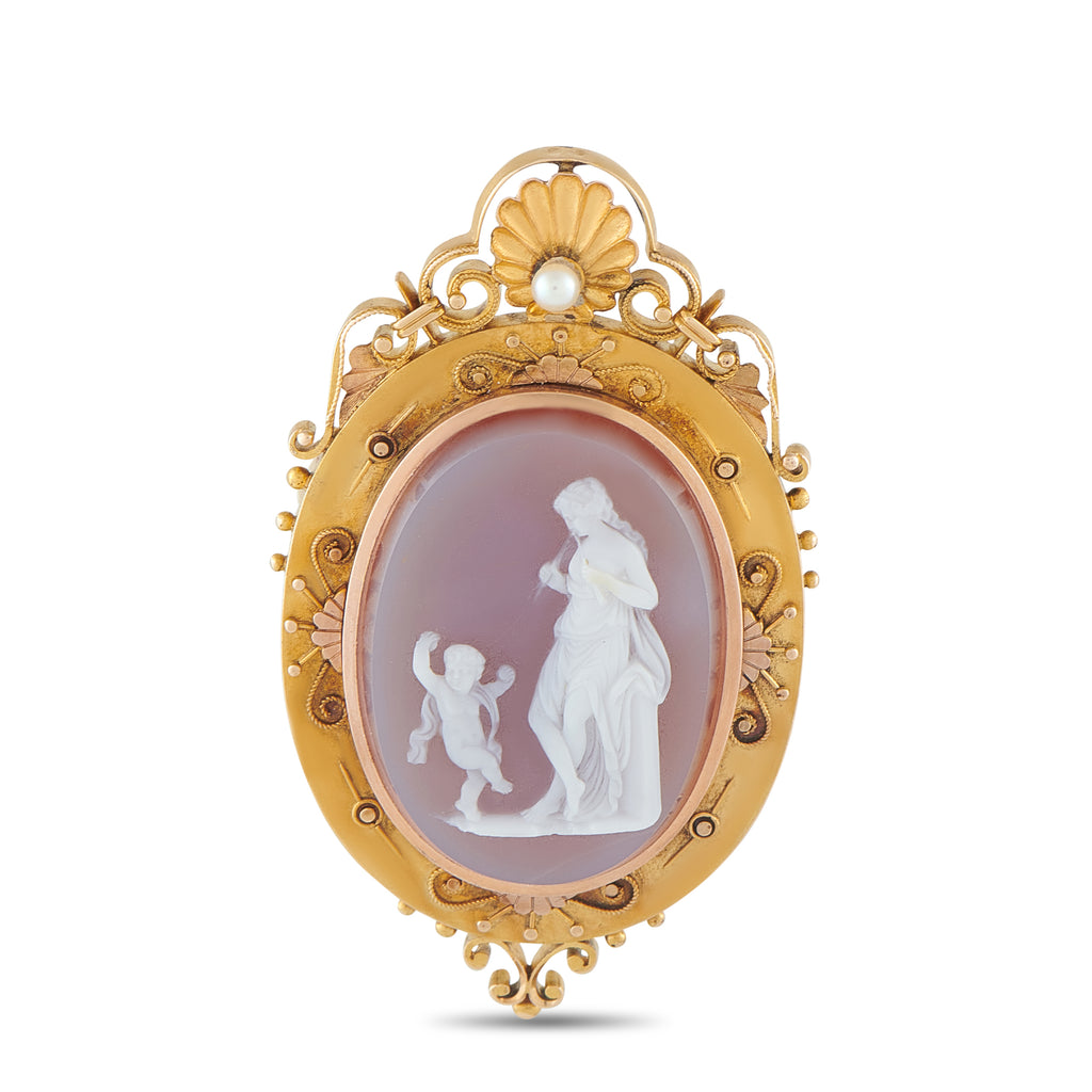 Exclusive  14K Yellow Gold Cameo Locket Pendant