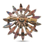 Antique 14K Yellow Gold and Silver Diamond and Pearl Brooch