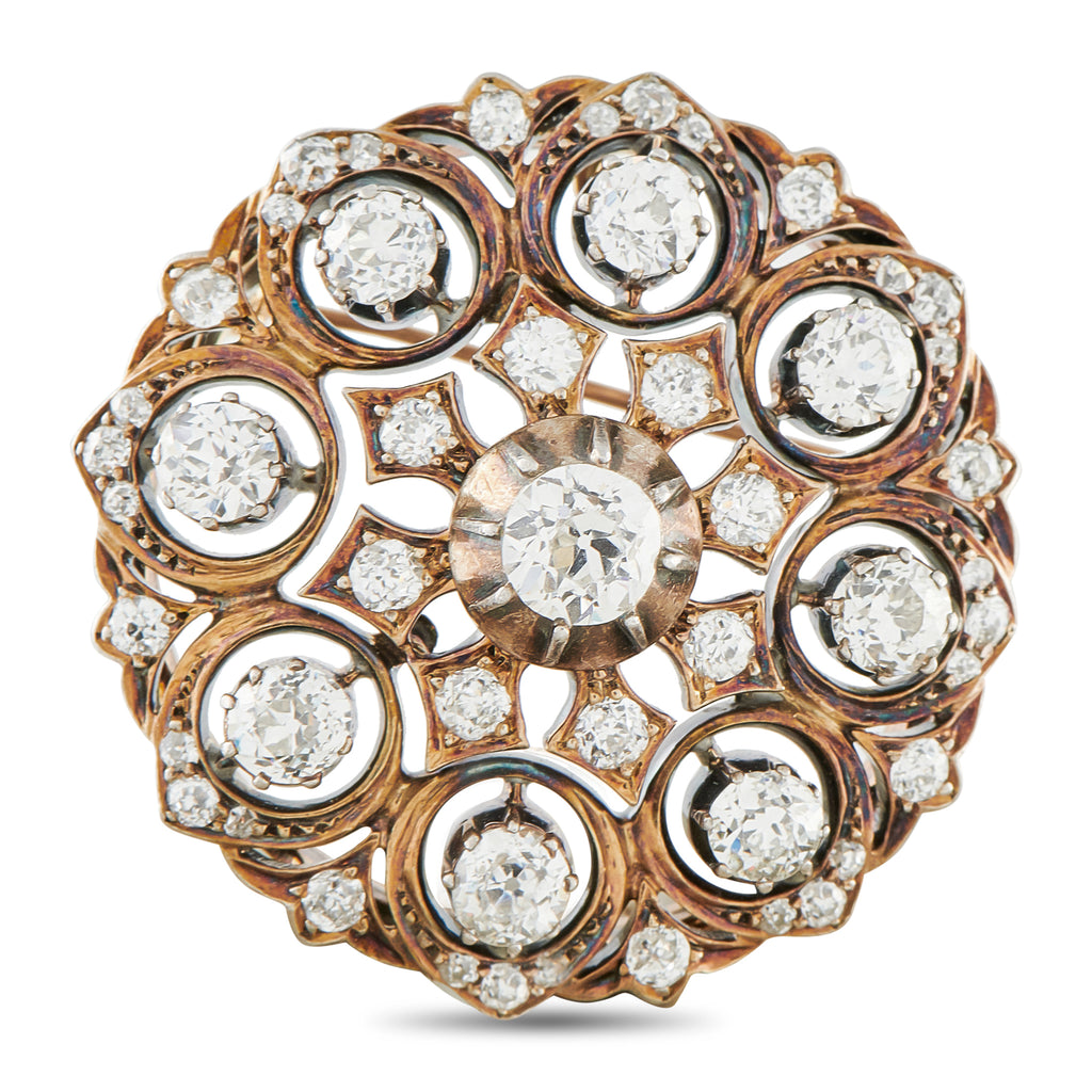 18K Rose Gold 3.65ct Diamond Brooch