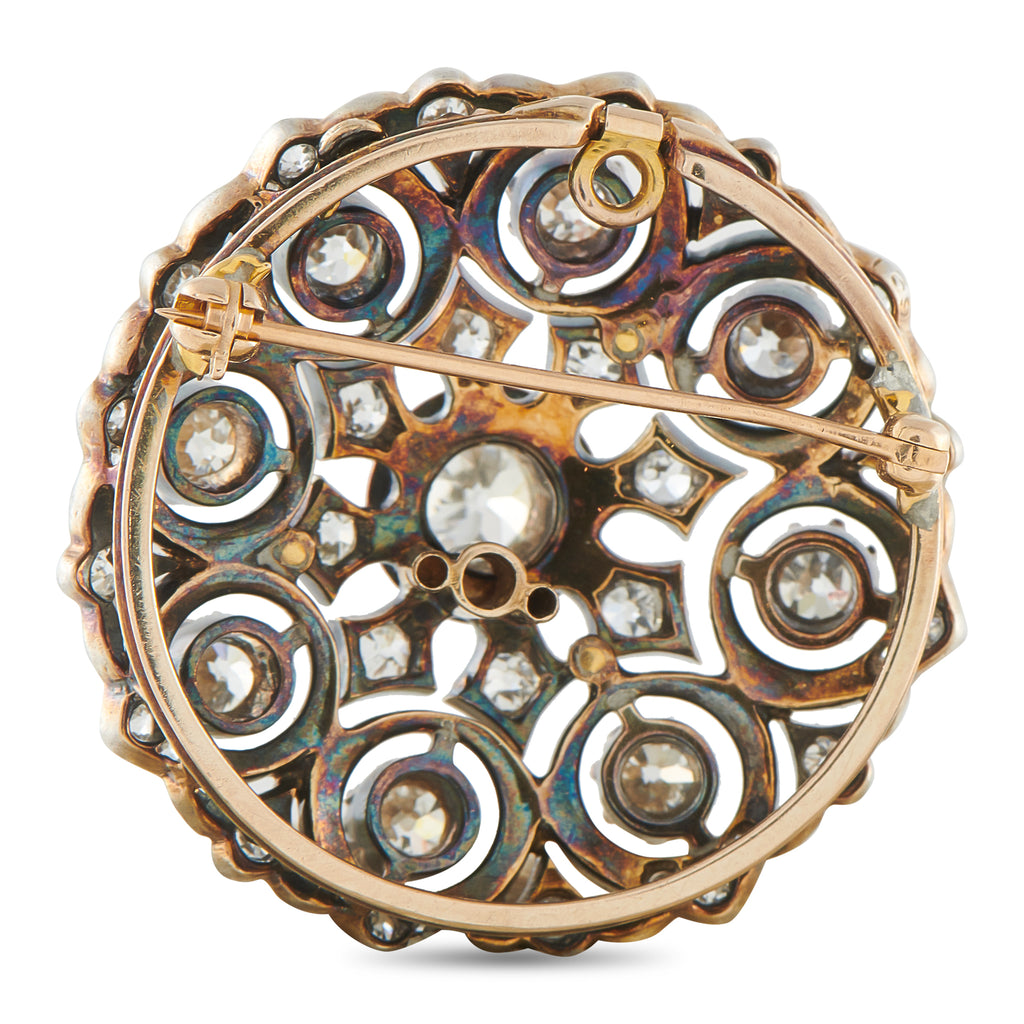 18K Rose Gold 3.65ct Diamond Brooch