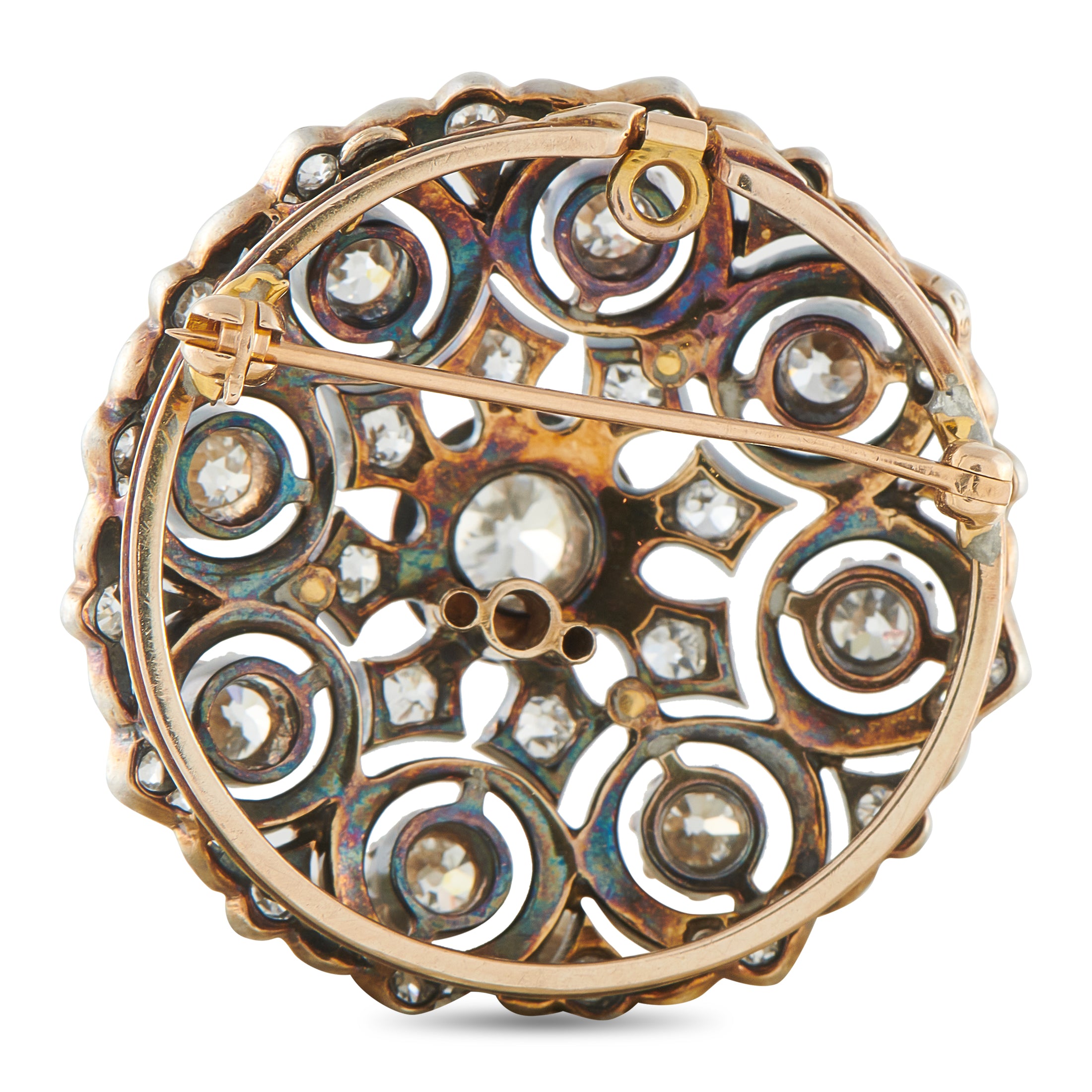 18K Rose Gold 3.65ct Diamond Brooch