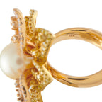 18K Rose Gold 1.50ct Diamond and Pearl Ring