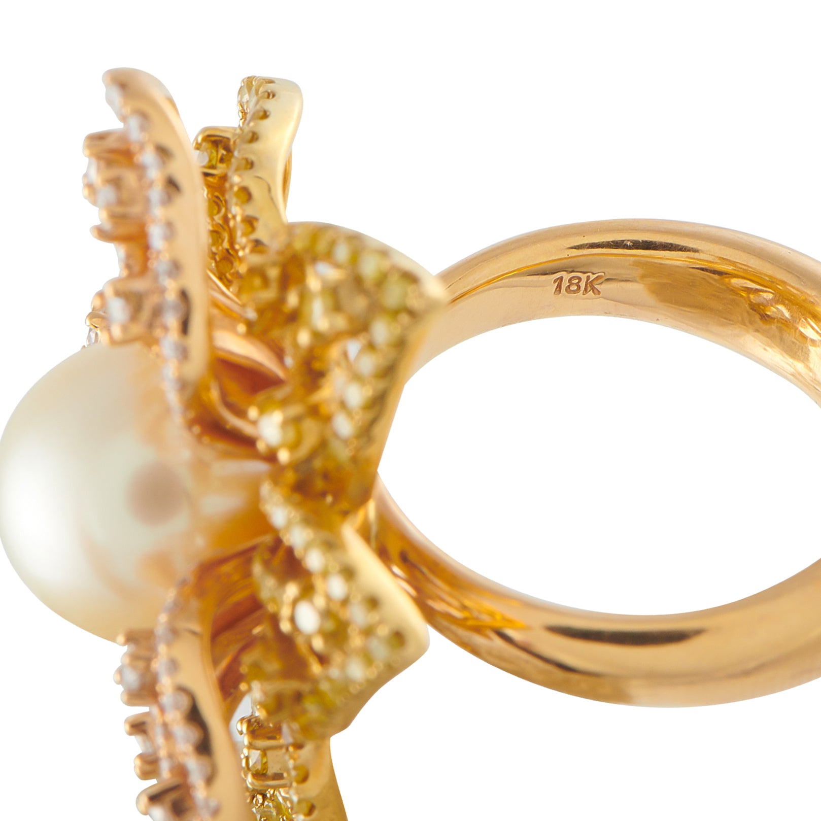 18K Rose Gold 1.50ct Diamond and Pearl Ring