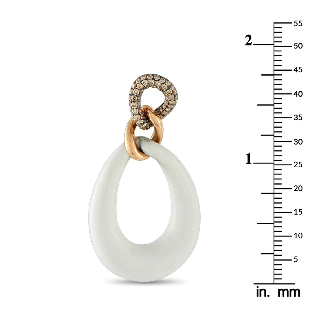 18K Rose Gold 1.06ct Diamond and Quartz Earrings