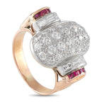 Exclusive 18K Rose Gold 2.07ct Diamond and Ruby Ring MF08-071025 – An elegant 18K Rose Gold setting makes this ring simply un