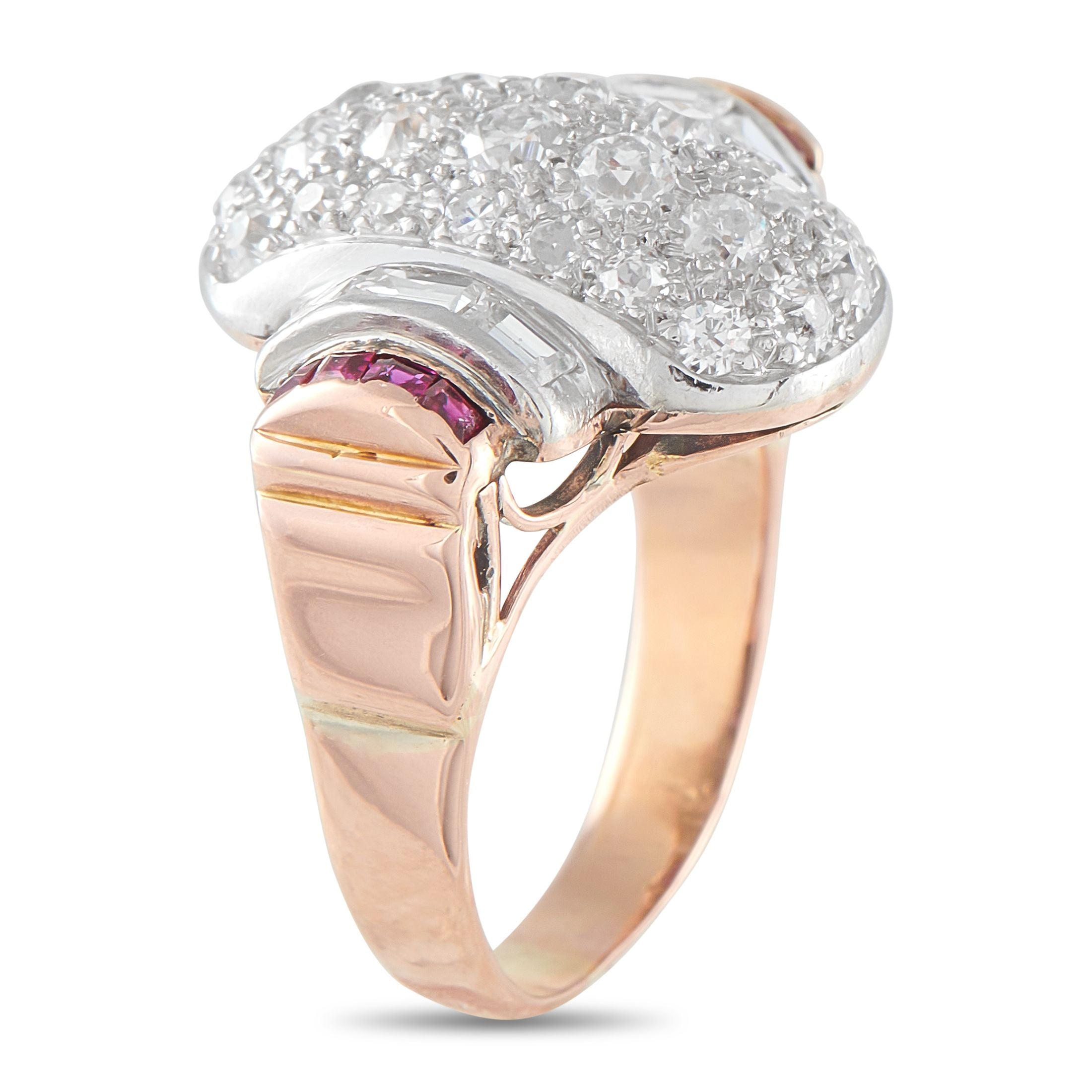 Exclusive 18K Rose Gold 2.07ct Diamond and Ruby Ring