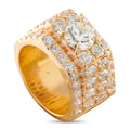 18K rose gold diamond cluster ring with square halo and pave set stones