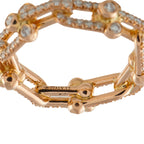 Rose gold diamond band close-up of inner engraving 'ITALY 12' with pave stones