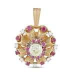 Exclusive  18K Rose Gold 1.50ct Diamond and Ruby Pendant