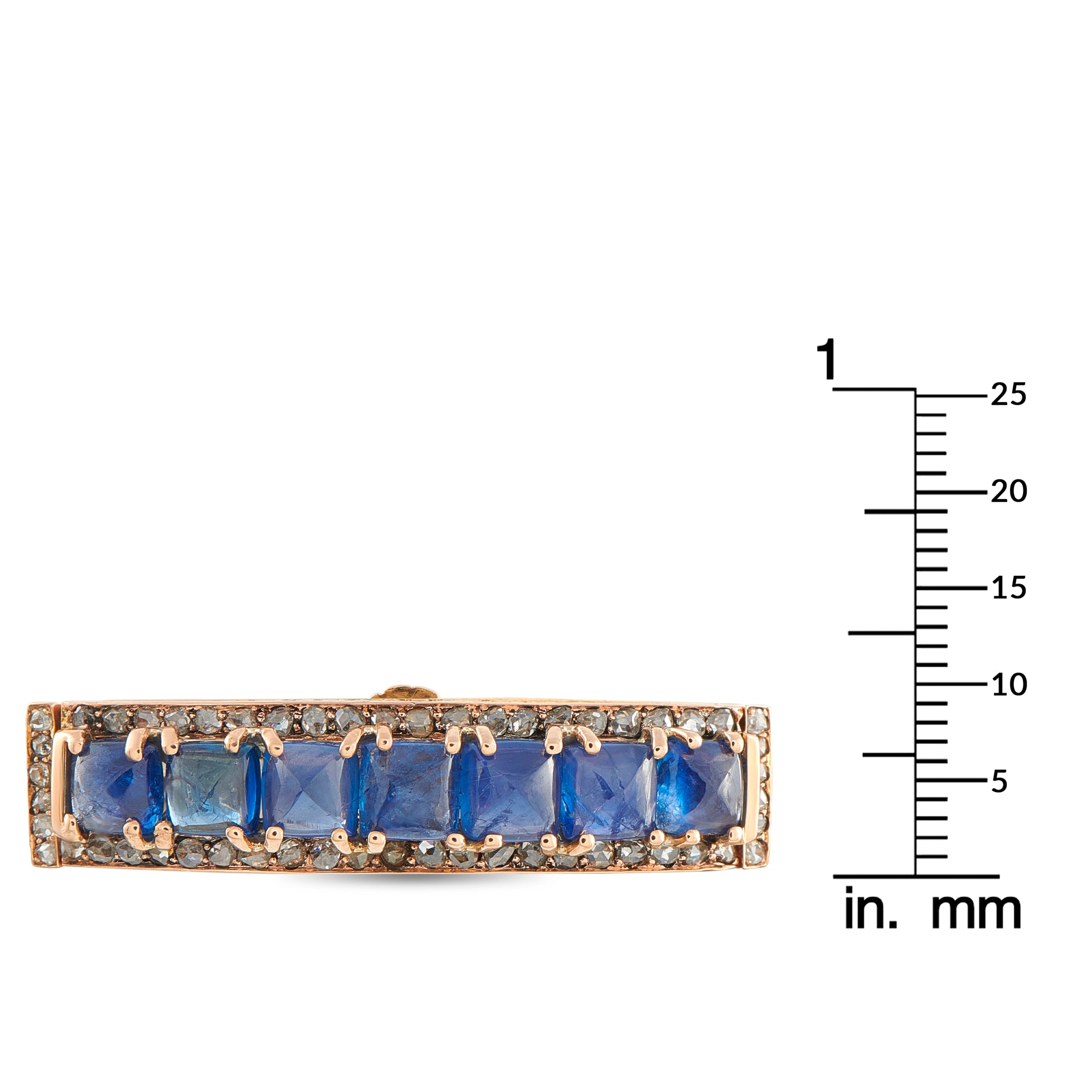 18K Rose Gold 1.0ct Diamond and Sapphire Brooch