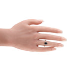18K Rose Gold 0.33ct Diamond and Sapphire Halo Ring