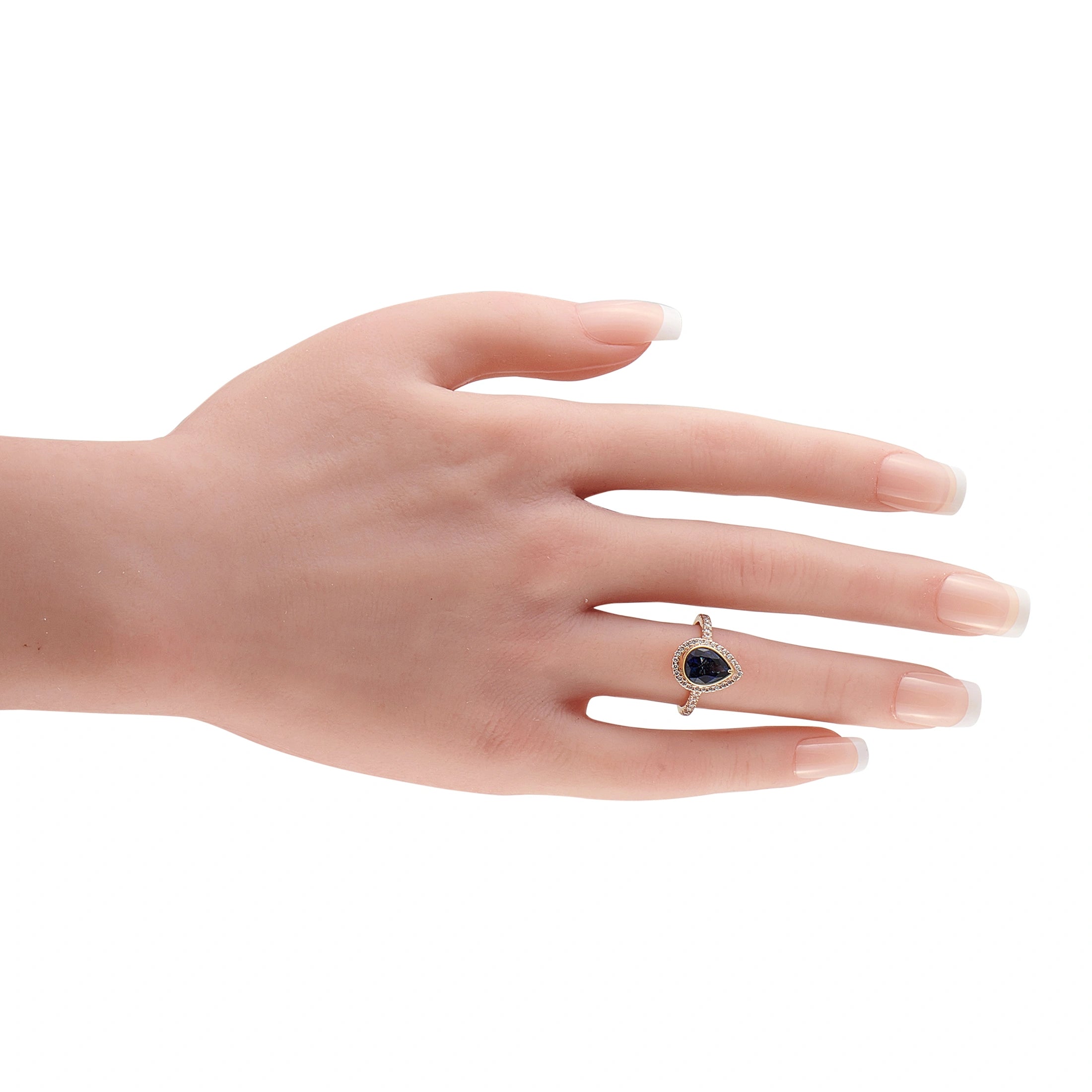 18K Rose Gold 0.33ct Diamond and Sapphire Halo Ring