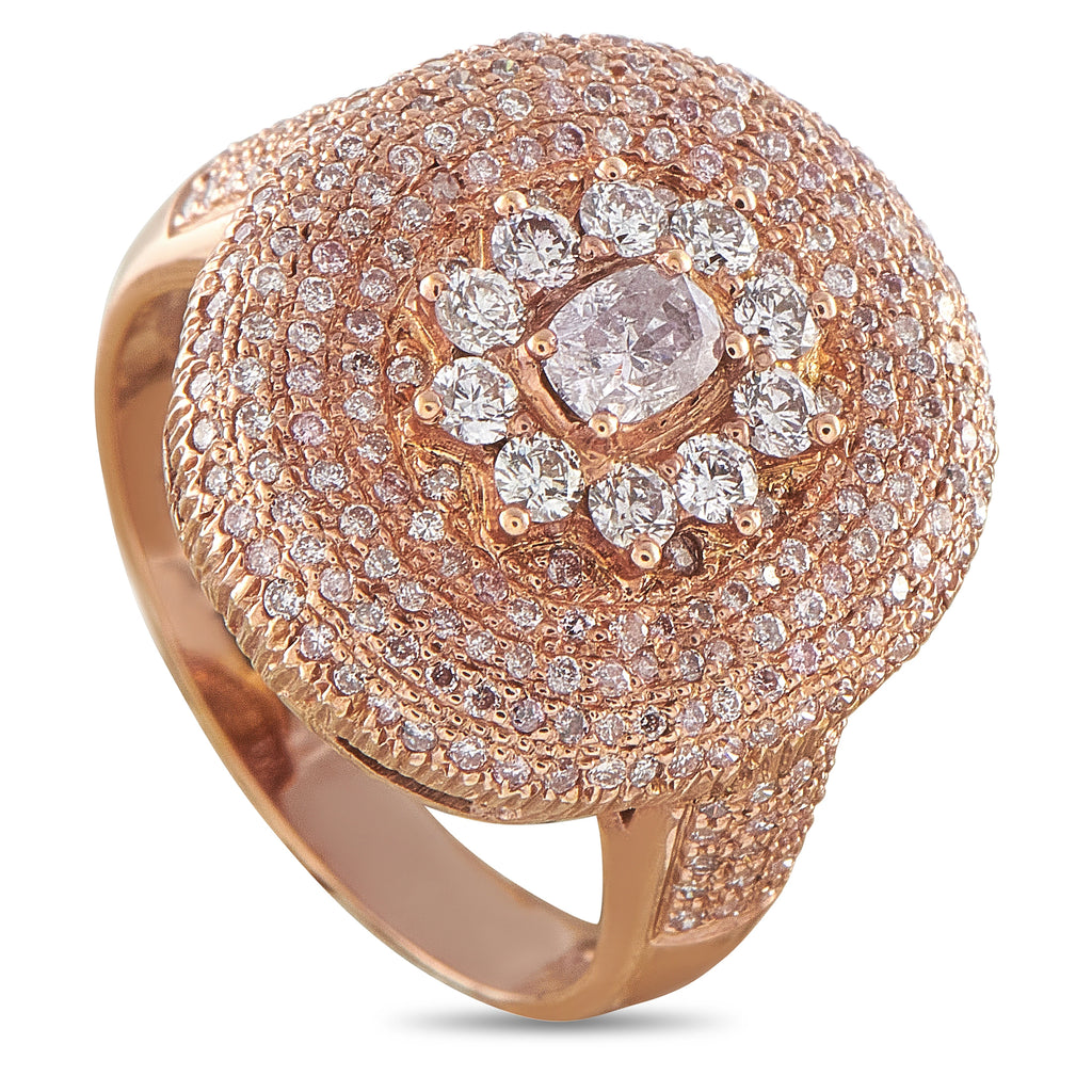 18K Rose Gold 1.13ct Fancy Diamond Cluster Ring