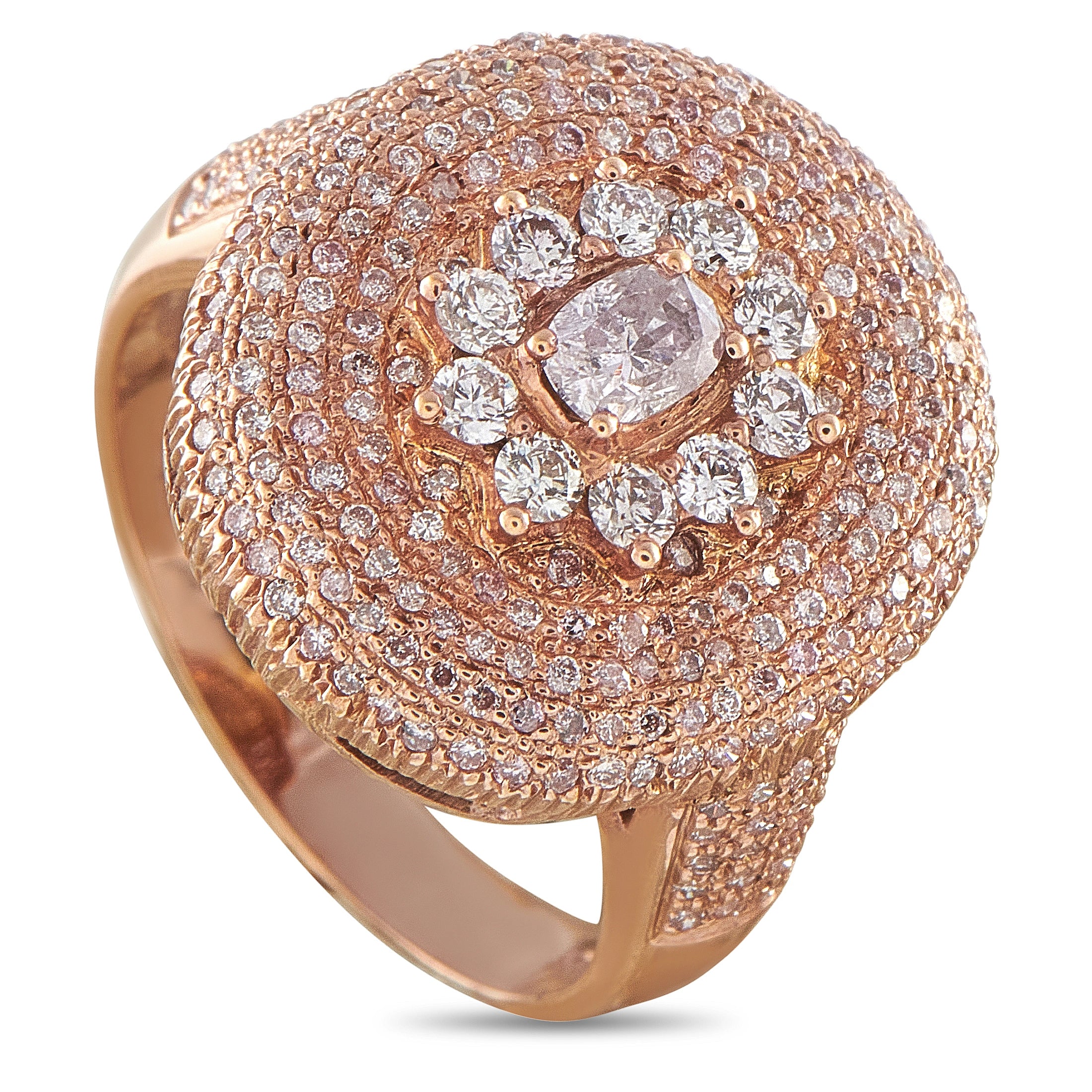 18K Rose Gold 1.13ct Fancy Diamond Cluster Ring