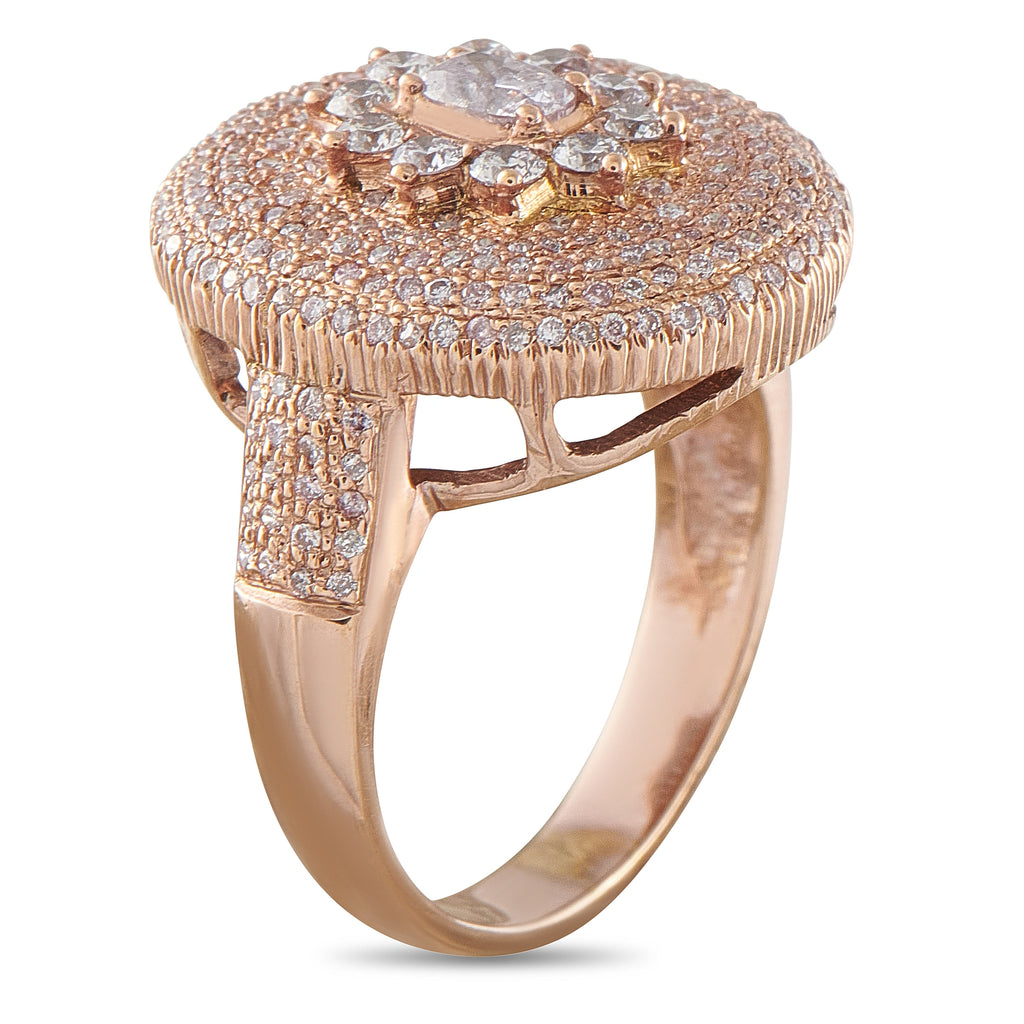 18K Rose Gold 1.13ct Fancy Diamond Cluster Ring