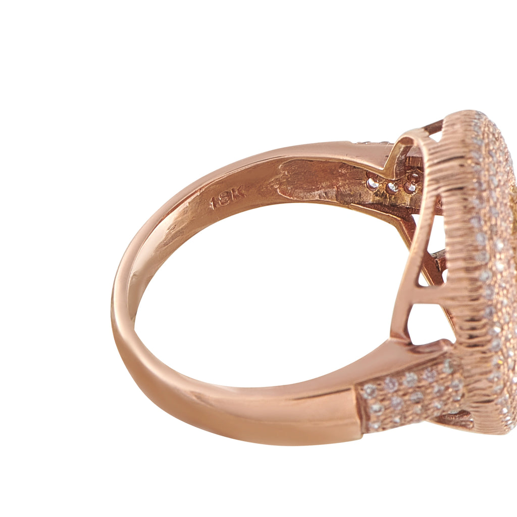 18K Rose Gold 1.13ct Fancy Diamond Cluster Ring