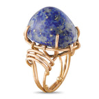 18K Rose Gold Blue-Gemstone Sculptural Cocktail Ring