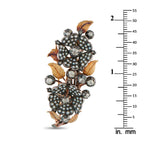 Antique French 18K Rose Gold 1.20ct Diamond and Seed Pearl Brooch