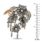 18K Rose Gold and Silver 2.50ct Diamond Brooch