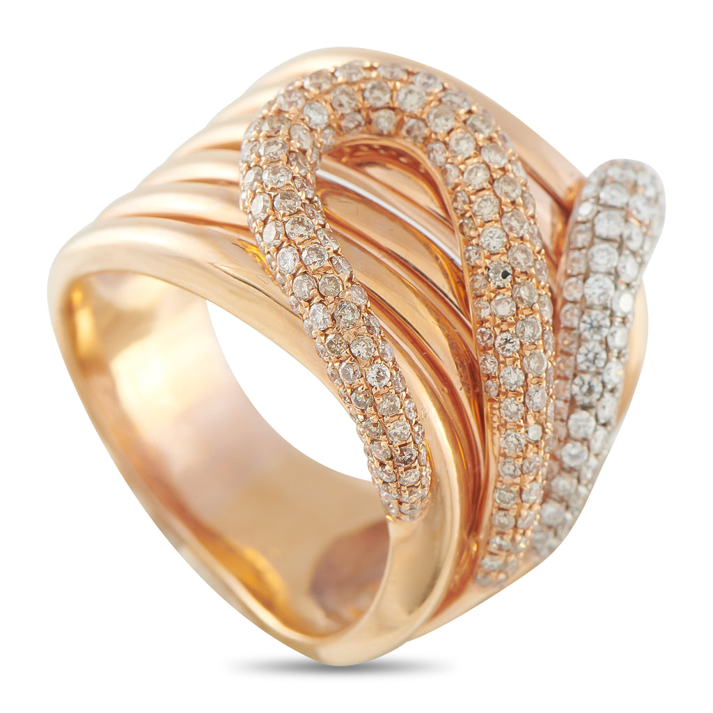 18K Rose Gold 2.50ct White and Colored Diamond Ring