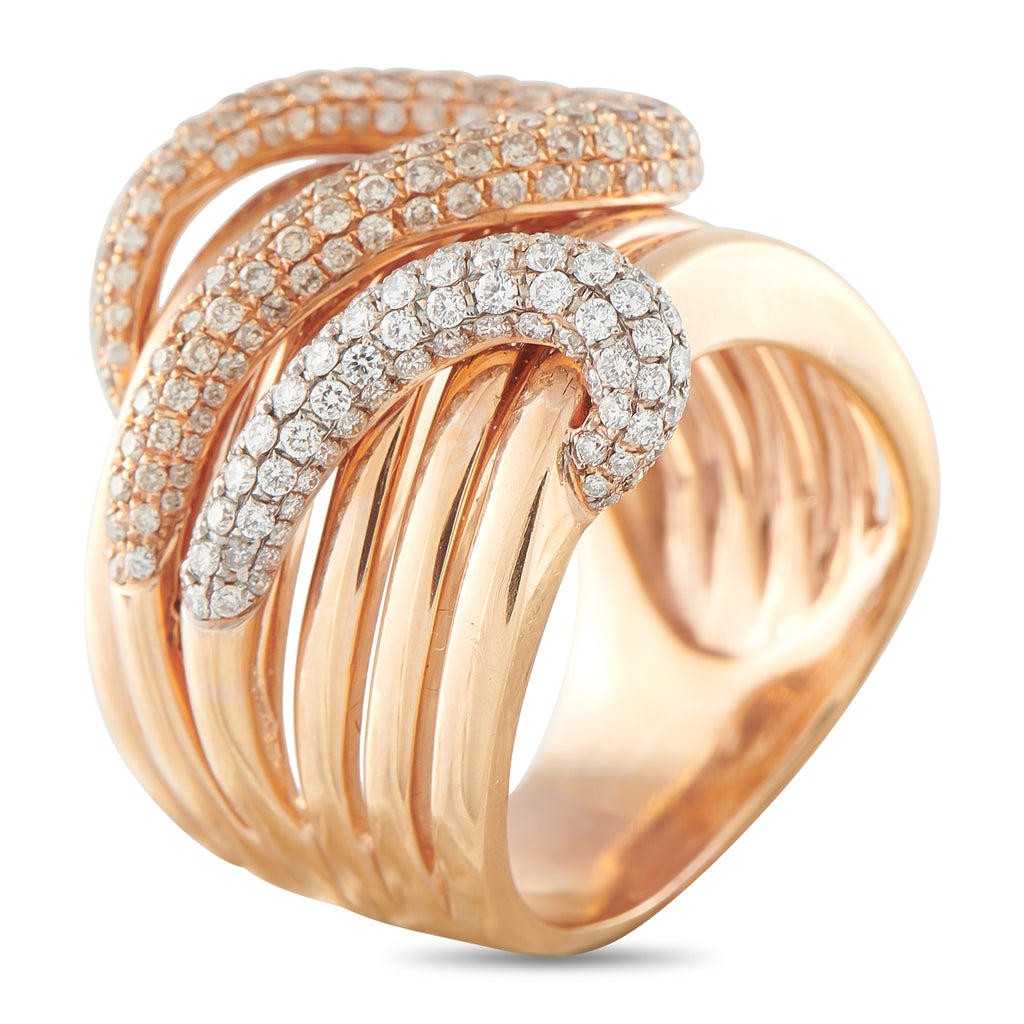 18K Rose Gold 2.50ct White and Colored Diamond Ring