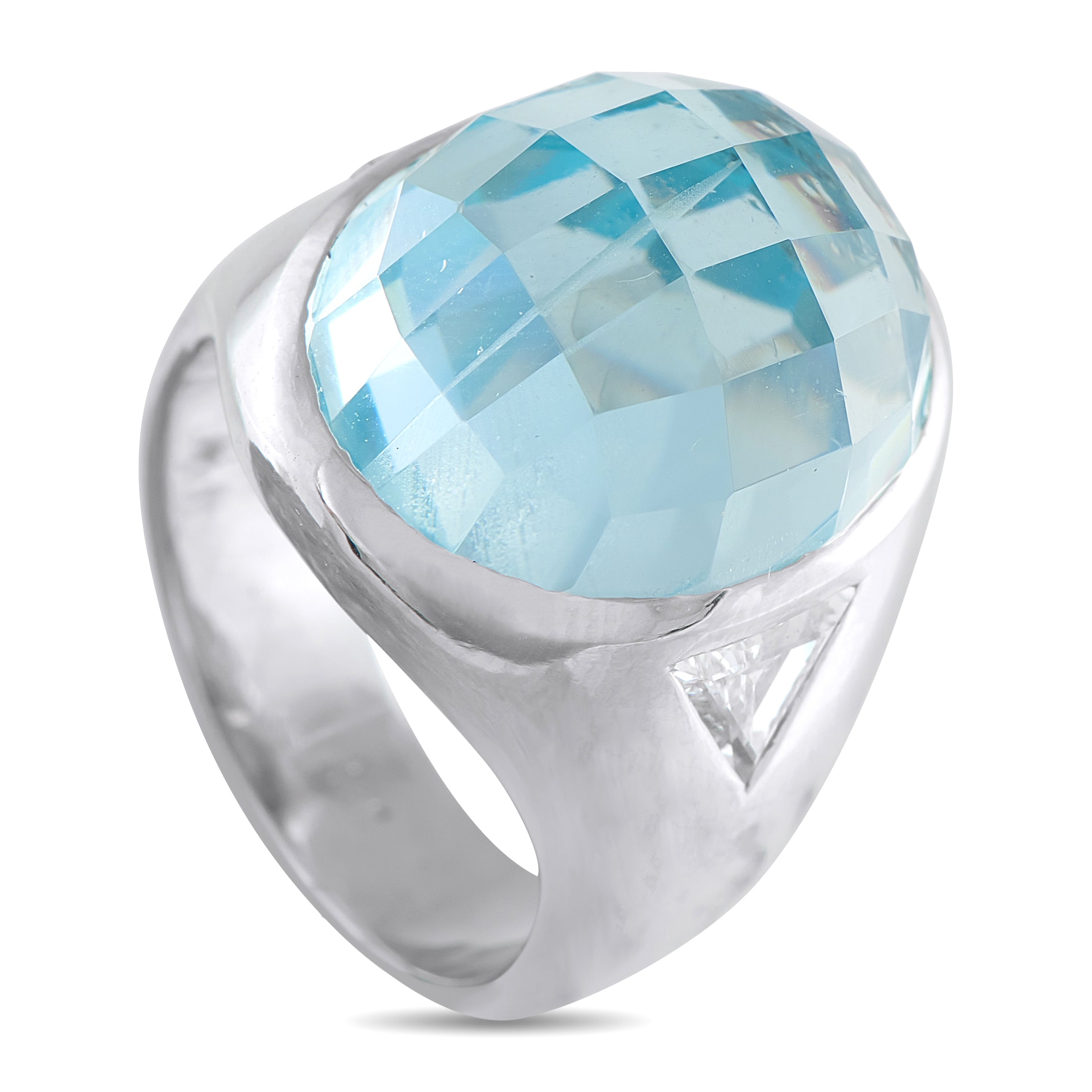 18K White Gold 12.0ct Aquamarine Ring